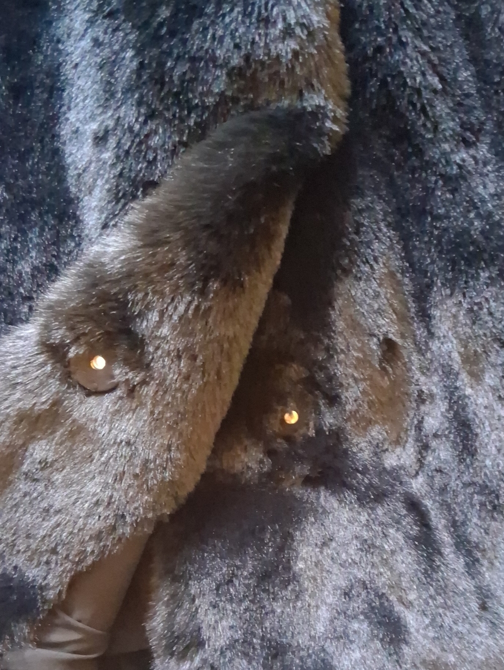 BCBGMaxAzria Black Faux Fur Coat - Picture 7 of 11